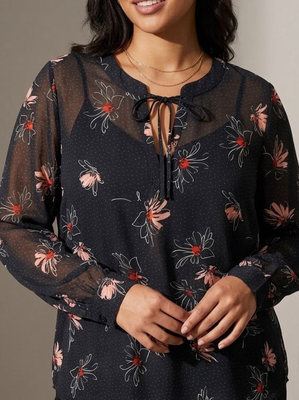 Banana Republic Tied Neck Blouse